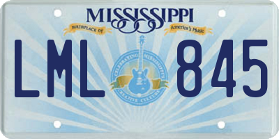 MS license plate LML845