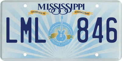 MS license plate LML846