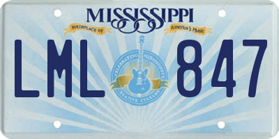 MS license plate LML847