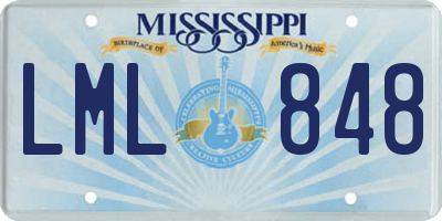 MS license plate LML848