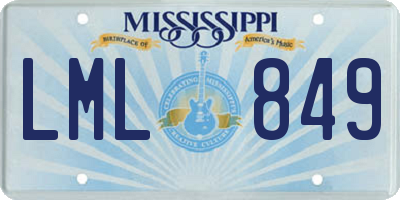 MS license plate LML849