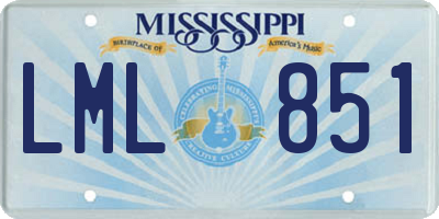 MS license plate LML851