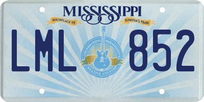 MS license plate LML852