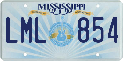 MS license plate LML854