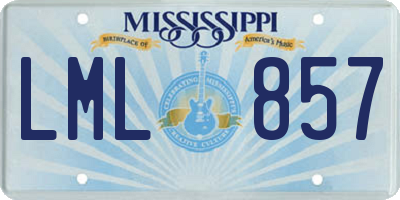 MS license plate LML857