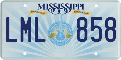 MS license plate LML858