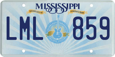 MS license plate LML859