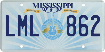 MS license plate LML862