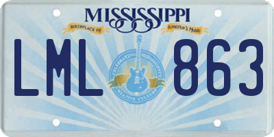 MS license plate LML863
