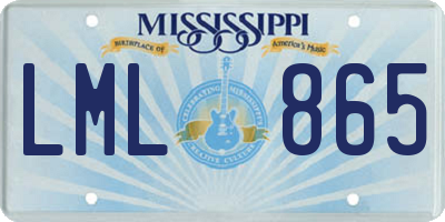 MS license plate LML865