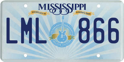 MS license plate LML866