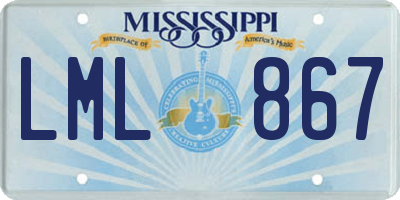 MS license plate LML867