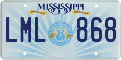 MS license plate LML868