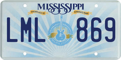 MS license plate LML869