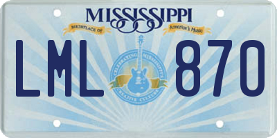 MS license plate LML870