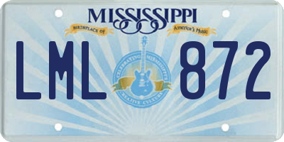 MS license plate LML872