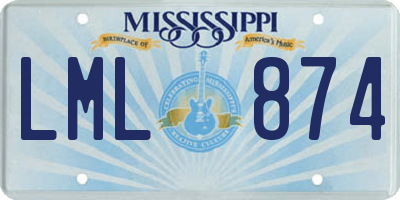 MS license plate LML874