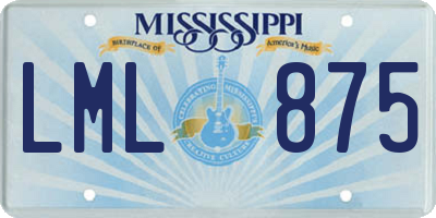 MS license plate LML875
