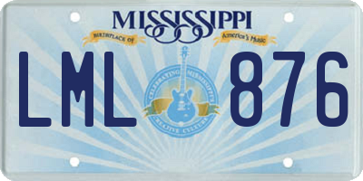 MS license plate LML876