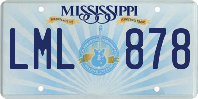 MS license plate LML878