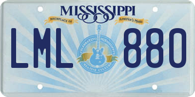 MS license plate LML880