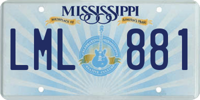 MS license plate LML881