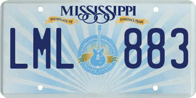 MS license plate LML883