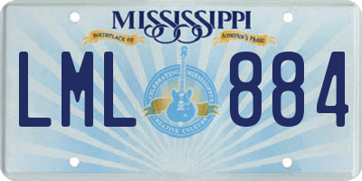 MS license plate LML884