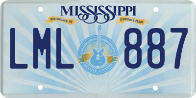 MS license plate LML887