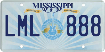 MS license plate LML888