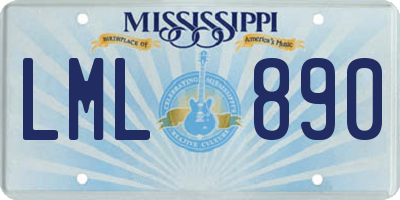 MS license plate LML890