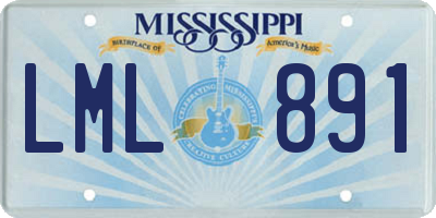 MS license plate LML891