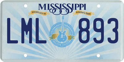 MS license plate LML893