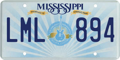 MS license plate LML894