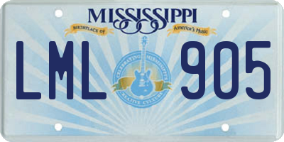 MS license plate LML905