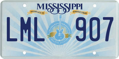 MS license plate LML907