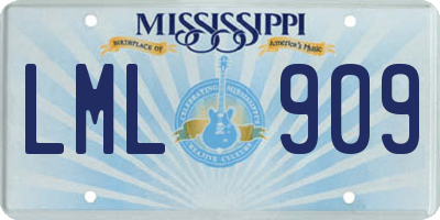 MS license plate LML909