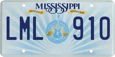 MS license plate LML910