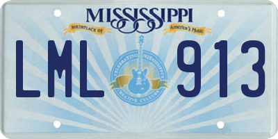 MS license plate LML913