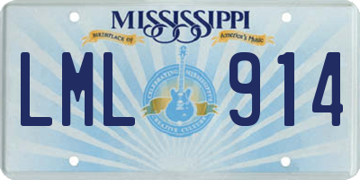 MS license plate LML914