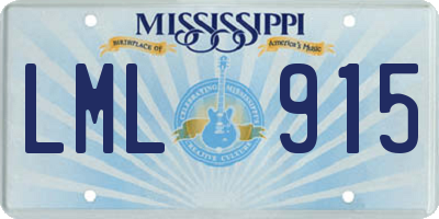 MS license plate LML915