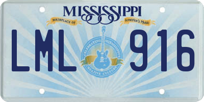 MS license plate LML916