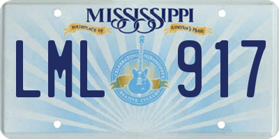 MS license plate LML917