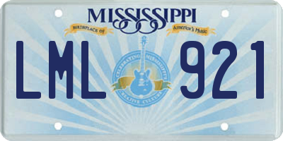 MS license plate LML921