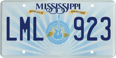 MS license plate LML923