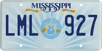 MS license plate LML927