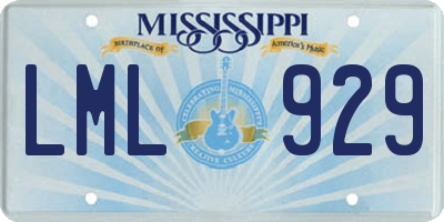 MS license plate LML929