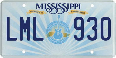 MS license plate LML930