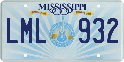 MS license plate LML932