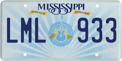MS license plate LML933